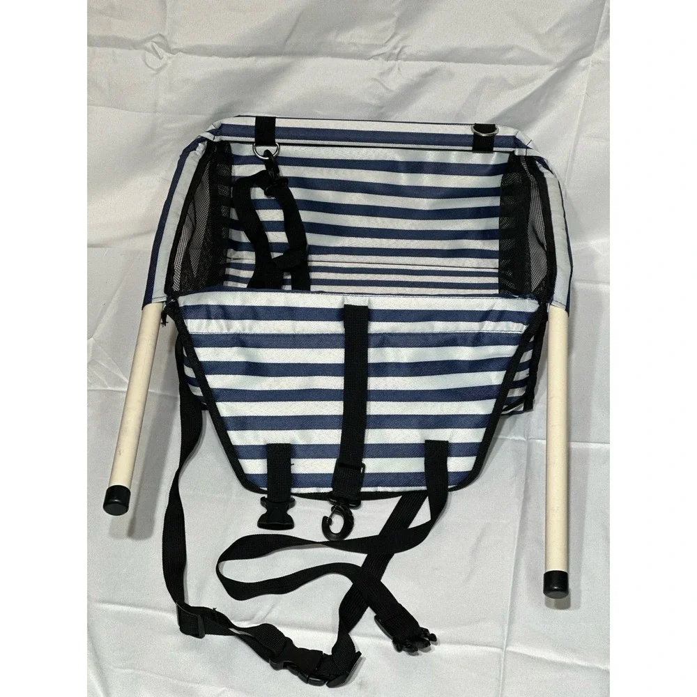 Marslabo Dog Car Booster Seat, For S/M Size Dog Blue Stripes.